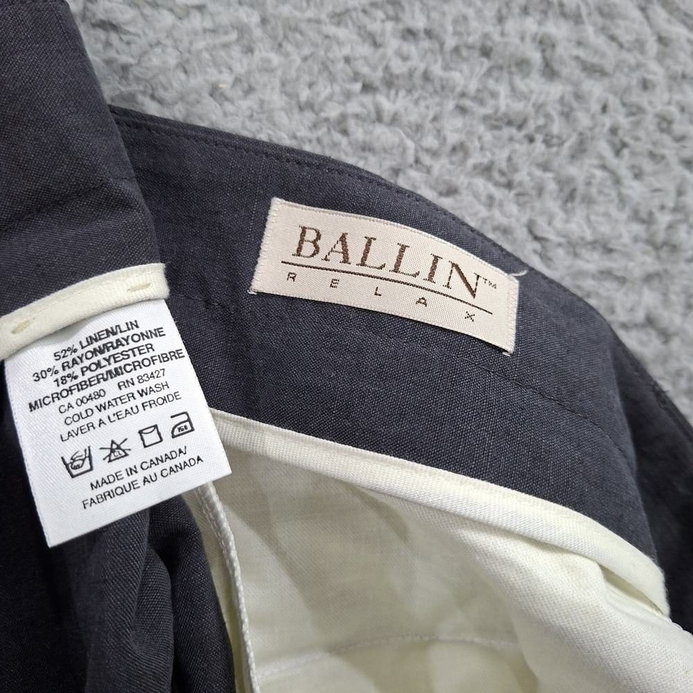 NEW Ballin Relax Pants 38 Manchester Linen Blend Pleated Blue Gray Dress - Picture 8 of 8